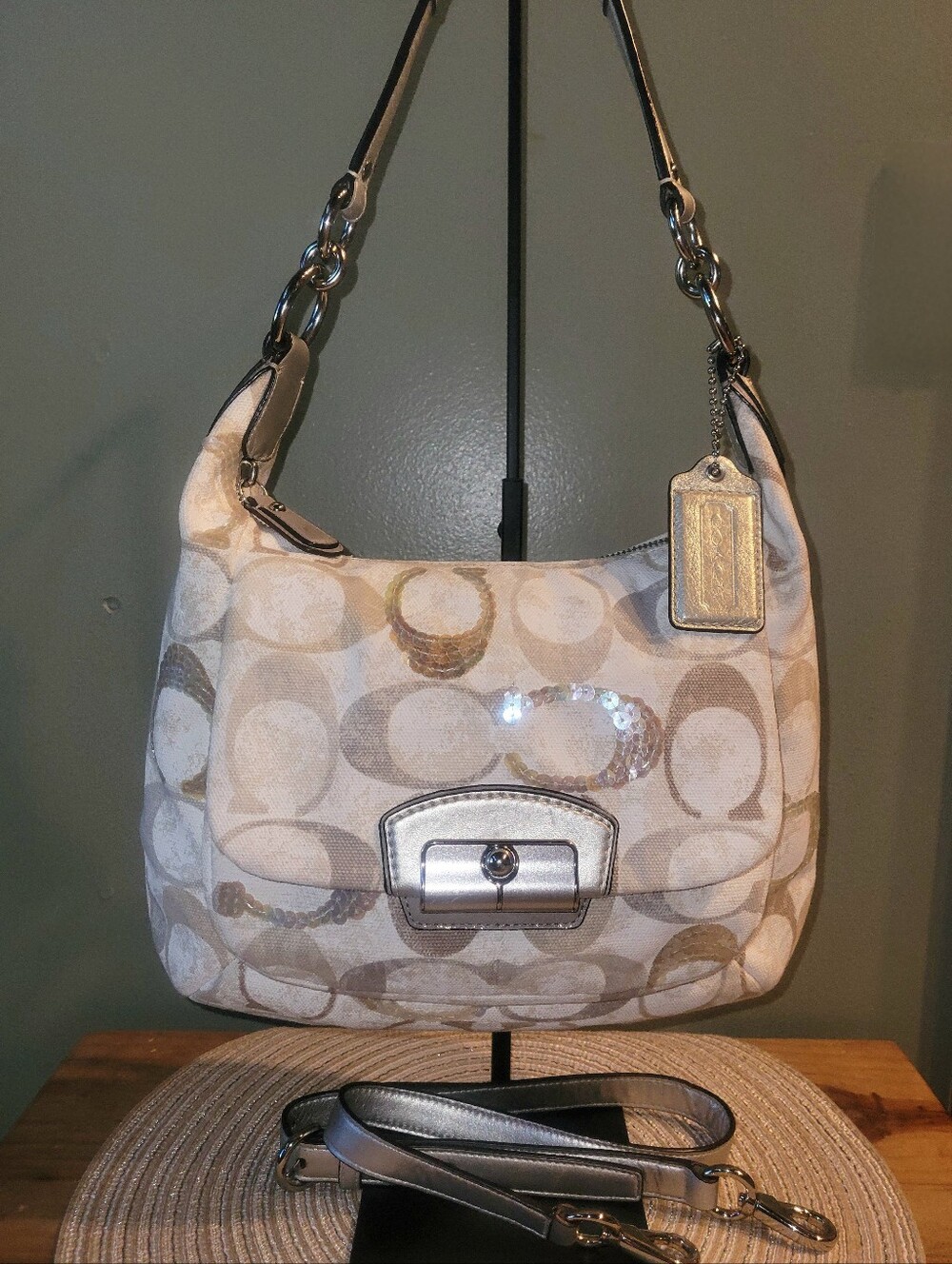Coach Kristin Sequin Signature Canvas Hobo 2011